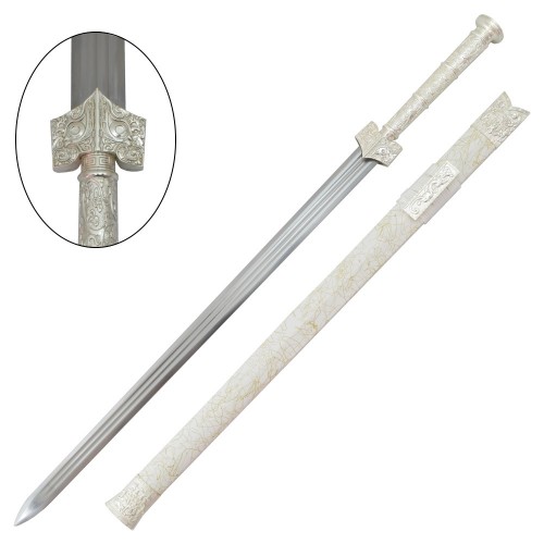 TRADITIONAL HAN DYNASTY SWORD (WHITE SHEATH), Bring ancient elegance home — a timeless blade inspired by Han Dynasty tradition